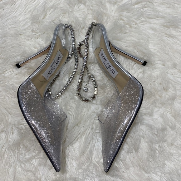Jimmy Choo Saeda 100 glittered plexi‎ pumps size 39EU - Picture 11 of 13